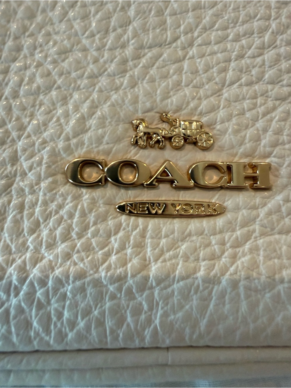 Coach White Pebbled Leather Crossbody Belt Bag with Black Strap - Picture 9 of 13